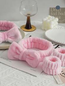 16pcs/Set Pink Household Washing Accessories Set, Including Large Comb, Hair Clips, Wrist Band, Hair Ties, Etc. - Suitable For Girls And Women, Decorative Accessories, Suitable For Daily Use, Bathing, Waterproof, New Combination, Adorable And Sweet, Multi-Functional - Suitable For Daily Life And Outfits, Style, Claw Clips - Multicolor - View 9