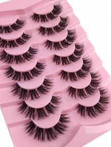 7 Pairs Clear Band Natural Look False Eyelashes Volume Makeup Eyelashes Crossed Fluffy Faux Mink Lashes Wispy Reusable Fake Eyelashes For Daily Party Wear - Criss Cross lashes - View 5