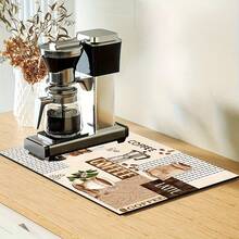 1 Peça Tapete de Silicone para Coador de Café, Antiderrapante, Lavável, Super Absorvente, Tapete de Secagem para Área de Pia e Bancada da Cozinha, Decoração Essencial para Outono, Inverno e Natal, Higiênico e Natural - Multicolorido - Visão 8