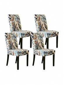 1/2/4/6pcs Printed Milk Silk High Back Chair Covers, Random Pattern Cutting, Modern Polyester Stretch Dust-Proof & Washable Slipcovers For Living Room, Dining Room, Bedroom - Multicolor - View 9