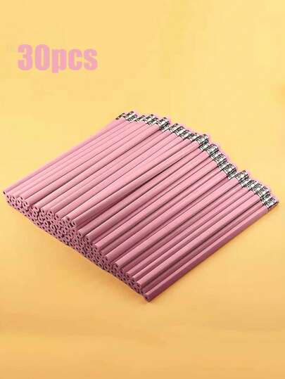 Pink Wedding HB Pencil Set, Pure Graphite Pencils, Wooden Barrel, With Eraser. Suitable For School Supplies, Drawing, Sketching, Bridal Shower, Baby Shower, Art Supplies, And Office Supplies. Essential For Back To School Season.