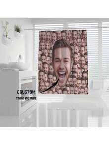 [Custom] 1pc Personalized Custom Shower Curtain, Photo Curtain, Text Curtain, Family Name Custom Curtain, Suitable For All Seasons - Multicolor - View 5