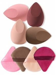 8PCS Travel-Ready Makeup Tool Set: 4PCS Multi-Shaped Sponges + 4PCS Precision Triangle Powder Puffs – Great For Daily Touch-Ups On-The-Go - Multicolor - View 10