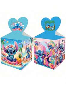 DOBBLE 6/12pcs Lilo & Stitch Cartoon Character Stitch Pattern Party Gift Bags, Paper Bags For Cookies, Candies, Stitch Themed Birthday Party, Holiday Supplies, Gift Boxes Suitable For Various Theme Parties - Multicolor - View 6