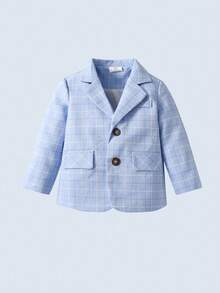 BOARNSEORL 三件套男童绅士套装：白色衬衫配领结、西装外套和西裤，时尚百搭，适合生日派对、周岁生日、婚礼、宴会等场合。 - 淺藍色 - 查看 6