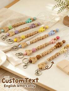 1pc Personalized Bear Keychain, Name Keyring, Party Favor, Bag Charm, Personalized Gift