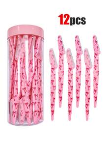 40/30/20/12 件装粉色蝴蝶结印花眉毛修剪器和面部毛发修剪器，带罐子 - 多功能去角质眉毛修剪器 - 男女通用 - 带保护盖（1/3/6/12/24/30 件装） - 彩色 - 查看 14