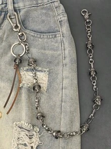 2026 New Model DIY Original Skeleton Pants Chain Fashionable Men And Women Retro Accessories Y2K Light Luxury Goods Anti Theft Wallet Chain Punk Hip Hop Jewelry Festival Gift - Grey - View 13