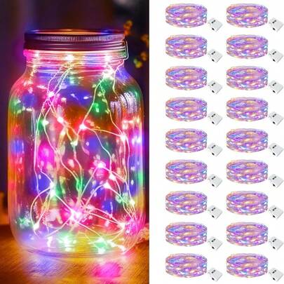 1/7/18 Packs LED Fairy Lights - 20 LEDs Silvery Wire String Lights - Battery Included Starry Moon Lights - Perfect For DIY Wedding, Mason Jar DIY Party, Bedroom, Christmas, Thanksgiving, Valentine's Day & Mother's Day Decoration