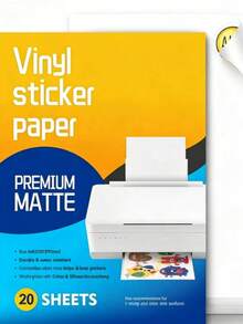 Giấy dán decal vinyl in được khổ A4, màu trắng mờ, chống thấm nước, tự dính PET, kích thước 8.3x11.7 inch, phù hợp với máy in phun, khô nhanh, độ bám mực cao. - mờ - Xem 6
