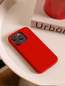 1 chiếc ốp lưng điện thoại silicon lỏng màu kẹo ngọt sang trọng, có nút AI, tương thích với iPhone 17 Air 16 15 14 13 12 11 Pro Max Plus | Siêu mỏng, chống sốc | Điện thoại - Đỏ - Xem 3