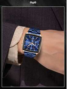 LIGE Men's Fashionable Casual Business Watch Waterproof Luminous Quartz Watch Classic Round Dial Clock Watch Date Design Men - Gold - View 4