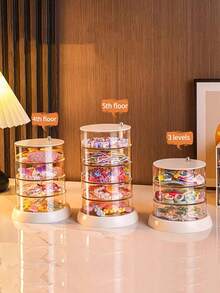 1 件儿童多层旋转发饰收纳盒，透明抗氧化女童发带和发夹收纳盒 - 彩色 - 查看 4