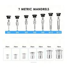 Rivet Nut Tool Thread Kit Household Tools Rivet Nut Kit Car Soap Pump Sprayer Rivet Install Tool Kit Nut Nail Setter Hand Aluminum Alloy Manual Riveting Machine - Blue - View 5