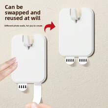 10pcs Portable White Photo Album Hooks, Damage-Free Nails, For Hanging Wedding Photos, Wedding Portraits, Wall-Mounted Frame Stands, No Drilling Required, Easy Installation. - Multicolor - View 7