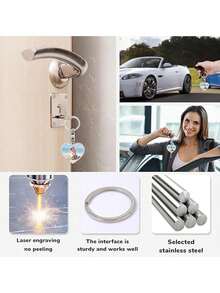 Customized Valentine's Day Gift, Double-Sided Personalized Photo Heart-Shaped Keychain, Personalized Keychain, Customized Charm, Customizable Couple Keychain, Keychain Charm, Women's Keychain, Cute Keychain, Christmas, Christmas Gift, Customized Couple/Family/Friend Photo, Christmas Pendant, Anniversary, Men, Women, Christmas Gift Items, Wedding Favor - Multicolor - View 7