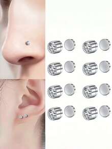 三对镶嵌银质白钻的耳饰，尺寸分别为3/4/5毫米。从日常佩戴的精致优雅到派对上的吸睛亮点，这些不同尺寸的钻石耳饰都能完美胜任。它们是绝佳的节日礼物。适合婚礼、妈妈生日、海滩度假和各种节日场合，是送给女性、妈妈、老师、朋友、伴娘、学生以及返校季的完美礼物。简约、美丽、时尚、优雅，是夏季的理想之选。 - 銀色 - 查看 6