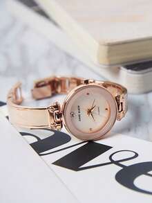 Anne Klein Women's Dress Watch, Stainless Steel Expandable Band, Round Dial, Ultra-Thin Bangle Style Wristwatch - Rose Gold - View 5