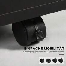 Mobile Filing Cabinet 40x35x60cm With Drawers, Ideal For The Office And Home Office, Space-Saving And Practical - Black - View 2