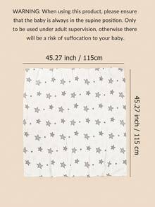 1pc Baby Swaddle Blanket, Star Pattern, Breathable Soft Muslin, Suitable For Spring/Summer Daily Use - Multicolor - View 2