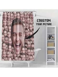 [Custom] 1pc Personalized Custom Shower Curtain, Photo Curtain, Text Curtain, Family Name Custom Curtain, Suitable For All Seasons - Multicolor - View 4