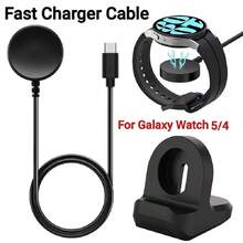 Galaxy Watch5/5 Pro/4 Classic USB-C Type C Charger, Smart Watch Replacement Charger - Black - View 1