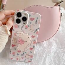 1pc Rabbit Shaped Expandable Phone Grip Stand, Minimalist Air Cushion Holder, Versatile Adhesive Backing - Multicolor - View 1