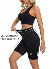 Qualicos Women's 4D Padded Bicycle Shorts With Pocket Reflective Seat Belt And Practical Pocket - Breathable Quick Drying Women's Road Bicycle Shorts, Women's Summer Outdoor Bottoms - Black - View 4