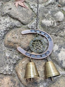 1pc Metal Bell Wind Chime, Horseshoe Decor, With Decorative Chain, Outdoor Garden Hanging Ornament, Suitable For Home, Yard And Wall Decor - Multicolor - View 1