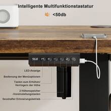 Gunji Electric Standing Desk Height Adjustable Desk Sit Stand Desk With Memory Smart Pannel And Backpack Hook For Home Office - Rỉ Nâu - Xem 5