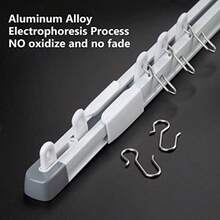 Riel de cortina de techo retráctil para cortinas, 3 a 6 pies, riel divisor de habitación con rodillos silenciosos y ganchos, ideal para sala de estar, recámara, ducha, RV, decoración hogar mexicano - 4,8 pies - 8,15 pies (1 juego) - Ver 2