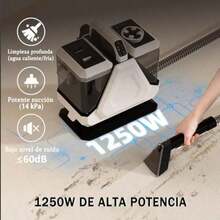 CY  1250W Aspiradora de Agua Limpiadora de Alfombras Portátil con 3 Cepillo y 2 Depósitos 14KPA Fuerte Succión y Descontaminación para Escaleras Sofá Asiento de Coche - Como se muestra en la figura - Ver 4