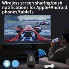 1pc 1080P Supported Mini Portable Projector - 180° Flexible Adjustable Angle & Instant Quick Focus, Supports WiFi Bluetooth Wireless Screen Mirroring - Compatible With IOS/Android/Windows Devices, Includes Remote Control For Home Theater, Outdoor Camping, Airbnb, And Smartphones/USB/Devices - Black - View 5