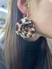 LADYCOCO 1/2 Cặp bông tai mặt dây chuyền hoa vải thủ công, phù hợp cho trang phục hàng ngày và đám cưới của phụ nữ - Màu Đỏ Sâu - Xem 15