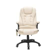 Massage Chair, Office Chair, Executive Chair With 6-Point Vibration Massage Function And Heating Function, Swivel, In Beige Faux Leather - Apricot - View 1