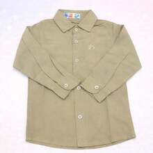 Long-Sleeved Button-Down Dress Shirt For Weddings And Smart Casual Attire. - 卡其色 - 查看 3