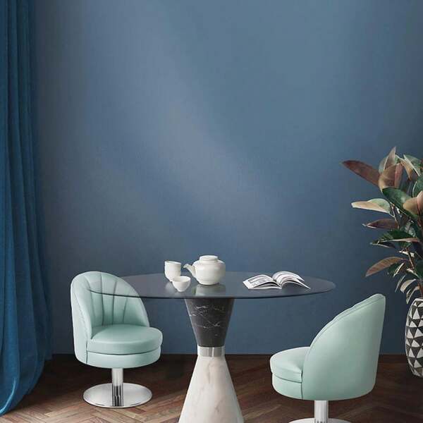 1 Roll Solid Color Matte Vinyl Wallpaper, Removable, Waterproof, Suitable For Living Room, Kitchen, Bedroom, Dorm, Furniture, 15.7inX39.3in/118.1in/196.8in, Blue