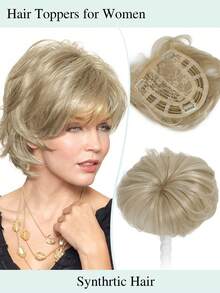 Tóc giả kẹp cho nữ - Kiểu tóc pixie ngắn, tóc giả tổng hợp che khuyết điểm vùng tóc thưa, có highlight, kiểu tóc gợn sóng xoăn. - Nhiều màu - Xem 14