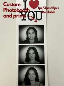 个性化照相亭照片打印、婚礼照相亭卡片、婚礼装饰、婚礼、结婚礼物、书签、情人节礼物、情侣照、定制照片条、个性化照相亭家庭照片纪念品、装饰 - 彩色 - 查看 10