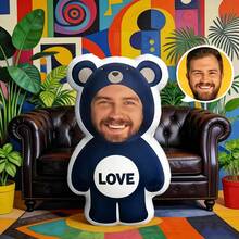 Customized Throw Pillow, Personalized Photo Pillow As Gift, And Couple Pillow With Groom's Image Printed - Black Bear - View 4