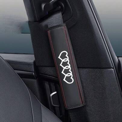 2件套纳帕真皮安全带肩垫，心形图案，适用于奥迪的汽车配件