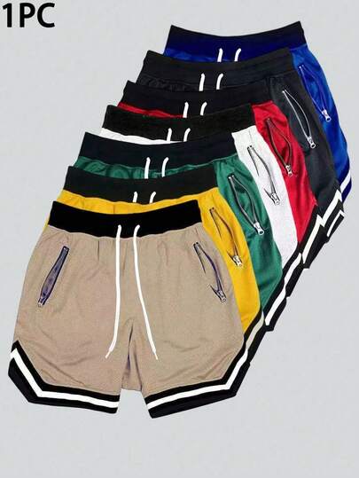 男士休闲运动短裤，拉链口袋，健身房锻炼短裤，抽绳腰带，篮球短裤，弹力轻便运动裤，适合篮球、棒球、健身、跑步、训练、运动、户外活动，父亲节礼物