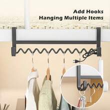 床边双钩挂钩架，宿舍收纳方案，可悬挂衣物、包包和帽子，高承重衣架，适用于双层床和公寓家居装饰 - 彩色 - 查看 2