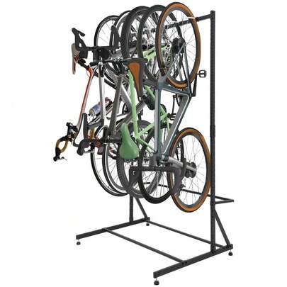 Fahrrad-Stauraumgestell, freistehender Fahrradständer für 5 Fahrräder, Wandhalterung, platzsparender Fahrradständer für die Garage, höhenverstellbare Fahrradaufbewahrung für Zuhause, Garten oder Kelle