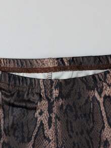 夏季动物印花两件套女装长袖上衣女式打底裤女式夜店装 - 黑色 - 查看 8