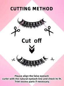 【2片/4片装】3D立体纤长假睫毛，多层卷翘黑色羽毛效果，打造自然蓬松妆容 - 黑色 - 查看 7