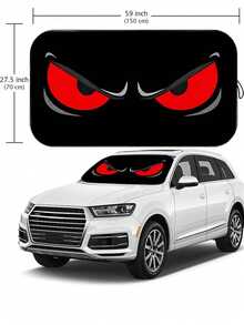 趣味可折叠汽车挡风玻璃遮阳罩，有效阻挡紫外线，保护车内免受阳光照射，通用尺寸 59.06 x 27.5 英寸，让您的爱车保持凉爽 - 有趣的汽車遮陽擋 - 查看 11