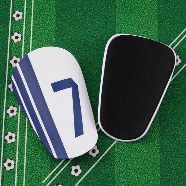 1 par de espinilleras de entrenamiento de fútbol mini N.º 7, almohadillas de entrenamiento para partidos - reutilizables, cómodas de llevar, duraderas