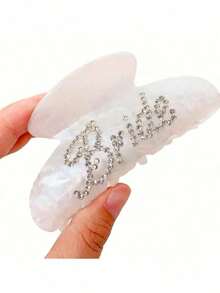 1Pc,Bride Claw Clip, White Acrylic Hair Clip, Bride |   Bridal Shower Or Getting Married Party Decorations, Bridesmaid, Bridal Shower, Wedding,Hen Party - Màu be - Xem 2