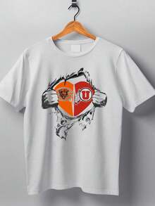 Utah Utes Heart Logo Combination T Shirt (2) - trắng - Xem 1